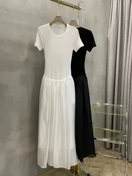 2023 новое женское модное платье с круглым вырезом на спине с коротким рукавом 0519