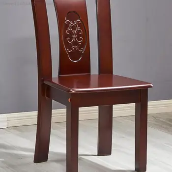 Полностью Деревянный стул Домашний стул со спинкой Винтажный Утолщенный Новый Деревянный табурет в китайском стиле Обеденный стол в ресторане отеля