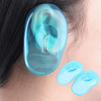 2 шт Синий Прозрачный силиконовый чехол для ушей Защита от краски для волос в домашнем салоне Защита от Окрашивания Защитная крышка для ушей