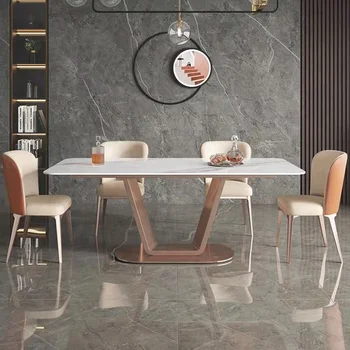 Стол из сланцевой плиты с живым краем, обеденный стол из шифера, уникальная мебель для столовой из камня, стол из нержавеющей стали и розового золота