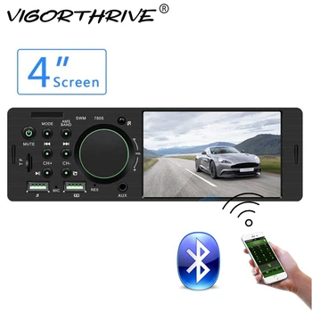 Автомобильное радио 1 Din Handsfree 12V С двумя портами USB Bluetooth TF/AUX/FM Стереосистема Высокой мощности RCA 2 Канала Аудиовыхода 4.1 