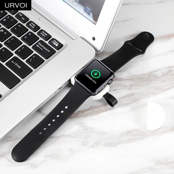 Кабель для зарядки URVOI для Apple Watch Ultra series 8 7 6 SE 54321, удобное беспроводное портативное зарядное устройство, удобная магнитная подставка, USB-штекер.