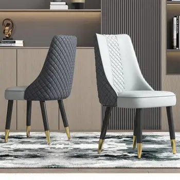 Легкие роскошные обеденные стулья Скандинавский итальянский элегантный кожаный стул домашний стул со спинкой из цельного дерева современный стул для гостиничного ресторана INS