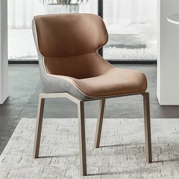 Тканевые кухонные обеденные стулья Nordic Technology, современный легкий роскошный обеденный стул, домашние стулья со спинкой, дизайнерские стулья для отдыха