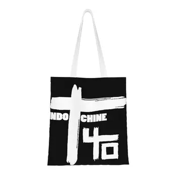 Изготовленная на заказ холщовая сумка для покупок в Индокитае, женские портативные сумки для покупок в стиле поп-рок и Новая волна
