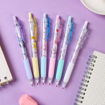 Sanrio My Melody Kuromi Cinnamoroll Kitty Гелевая Ручка Press Pen 0,5 Черный Наконечник Аниме Канцелярские Школьные Принадлежности Kawaii Kids Gift