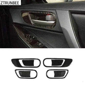 3D Настоящее углеродное волокно Внутренняя дверная защелка Ручка Крышка чаши накладка защитный кожух для Mazda 3 2010 2011 2012