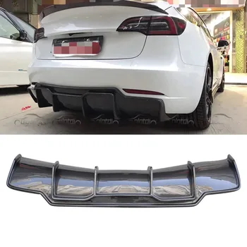 Тюнинг автомобилей OLOTDI Стайлинг автомобиля Задняя губа из углеродного волокна, диффузор заднего бампера, разветвитель для Tesla MODEL3 2019-2020