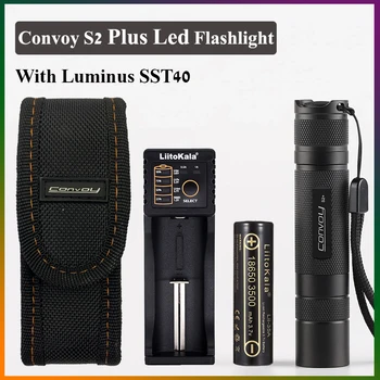 Convoy S2 Plus с Luminus SST40 LED Портативный SMO фонарик для кемпинга на открытом воздухе, освещения велоспорта, Фонари с жестким освещением, факелы