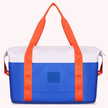 Женская сумка для фитнеса, большая вместительная Оксфордская сумка для фитнеса, контрастного цвета, с застежкой-молнией для кемпинга, пеших прогулок.