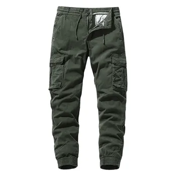Мужские брюки-карго, Однотонные Брюки-стрейч с несколькими карманами, Эластичные Однотонные брюки 8 Simple Pangs, мужские Рабочие брюки