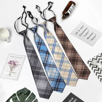 Без галстука новый мужской и женский галстук JK с воротником-молнией, однотонный модный черный галстук, академический стиль, ленивый стиль